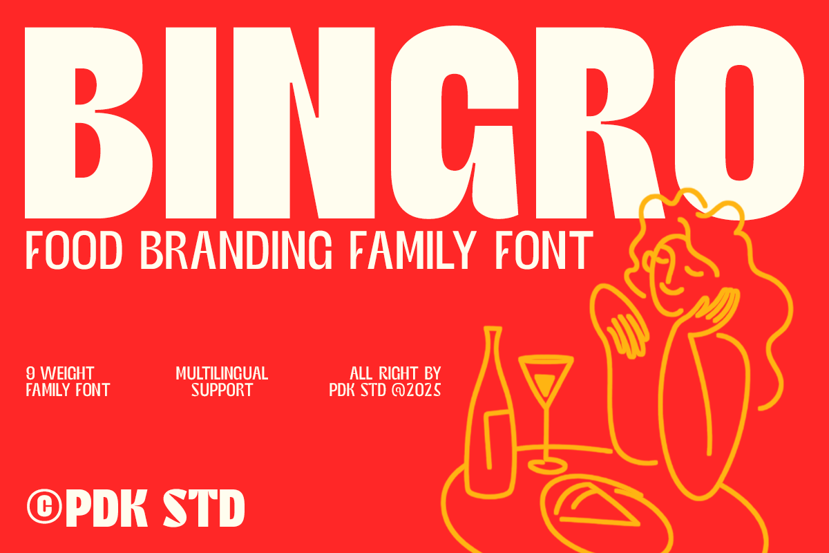 Bingro - Food Branding Family Font